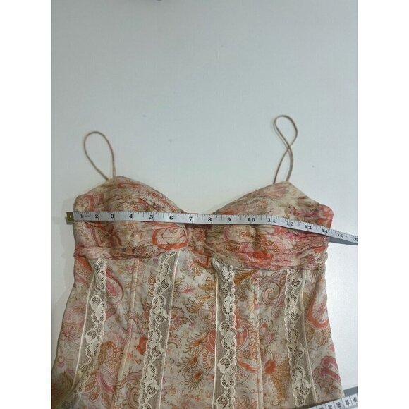Teri Jon Rickie Freeman Floral Baby Doll Lace Corset Dress Sz 4 Neutral Capsule - Picture 5 of 7